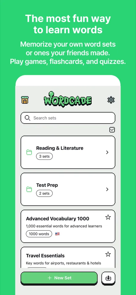 Word Cafe game in Wordcade — type words to make and serve drinks by the recipe